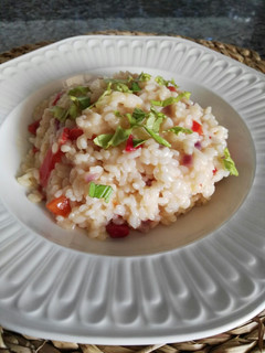 Una foto de Risotto con pimientos