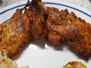 A picture of crispy chicken thighs