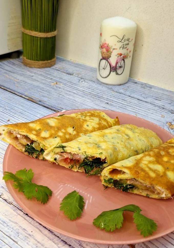 Кабачкові млинці з шинкою