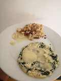 Quiche de espinacas con costra de papas