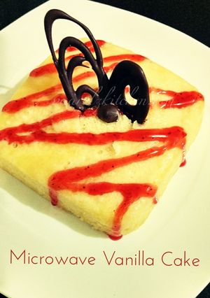 A picture of Microwave Eggless Vanilla Cake.