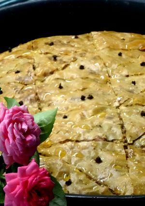 A picture of Baklava with Walnuts and Honey.