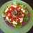 Ensalada de lechuga, tomate, mozzarella y champiñones