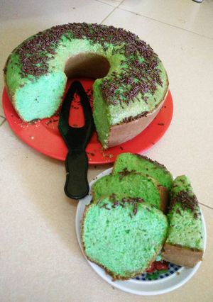 Foto resep Bolu pandan pisang keju