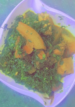 A picture of Edikang ikong: vegetable soup.