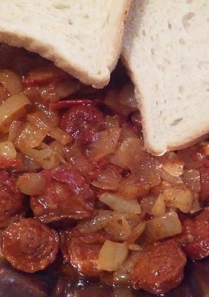 Sült virslis lecsó recept fotója