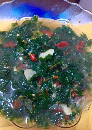 Foto resep Tumis daun singkong balado