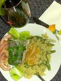Salmón al vapor con Quinoa Calabaza