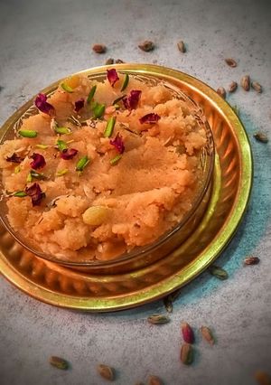 A picture of Baisakhi celebration (Suji ka halwa).