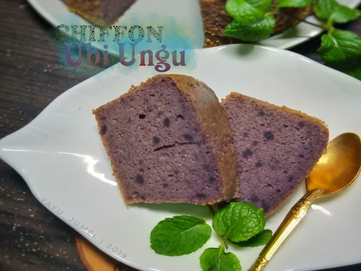 Cara Mudah Membuat Resep Chiffon (tepung) Ubi Ungu yang  Bikin Ketagihan Anti Ribet, Mantap Sekali
