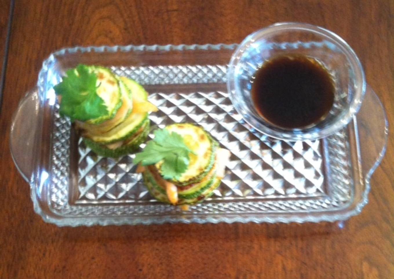 Torres de calabacitas con salmón