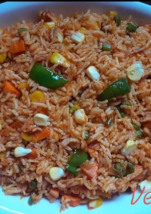 A picture of Rice with Mexican flavours.