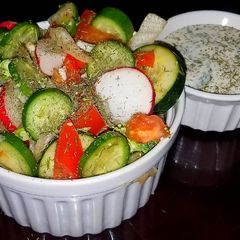 A picture of Mike's Super Simple Side Cucumber Dill Salad.