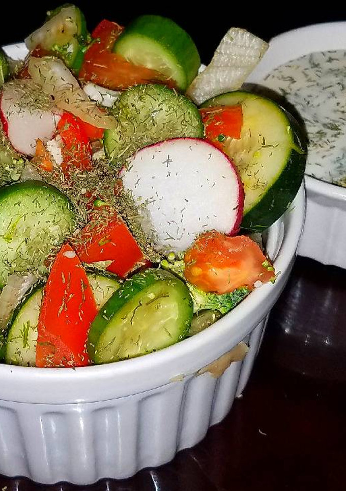 A picture of Mike's Super Simple Side Cucumber Dill Salad.