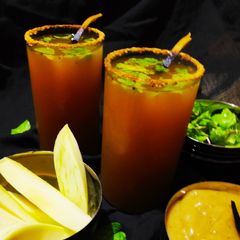 A picture of Roasted aam pudina panna.
