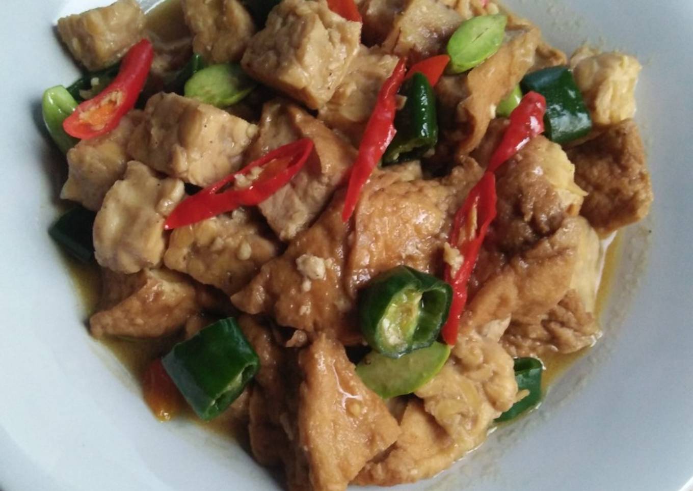 Oseng Tahu Tempe dengan Pete & cabe Hijau