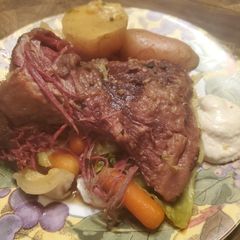 A picture of Brad's homemade corned beef brisket.