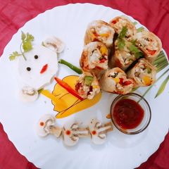 Stuffed paneer bread roll A picture of Stuffed paneer bread roll.