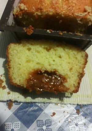 Una foto de Budín de dulce de leche y coco