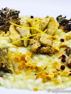 Foto di Risotto ai Carciofi con Pesce Persico e Bottarga – Gluten Free