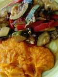 Puré de Zapallo y Zanahorias con salteado de Verduras
