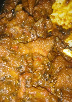 A picture of Ojly meat of goat s🐐 stomach.