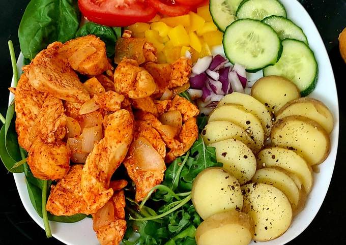 Easiest Way to Prepare Any-night-of-the-week My Kimichi &amp; Chilli Marinated Chicken with Salad 🥰