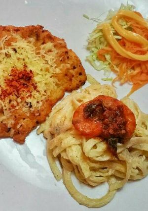 Foto resep Chicken Katsu & Pasta Carbonara
