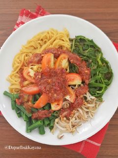 Foto resep 1029. Pecel Kangkung Mie