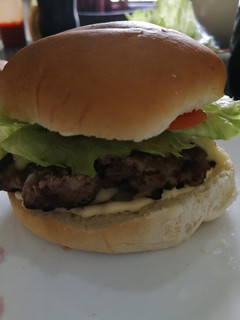 A picture of Homemade burgers.