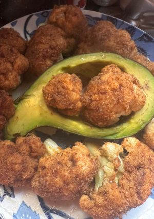 A picture of Golden fried cauliflower.