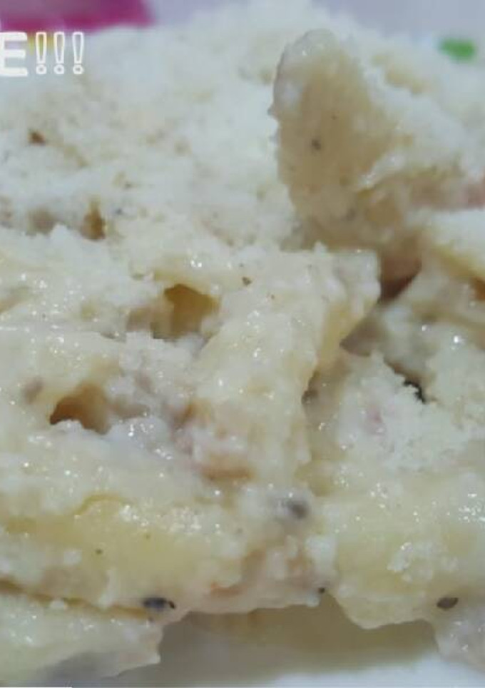 Una foto de Macarrones carbonara thermomix