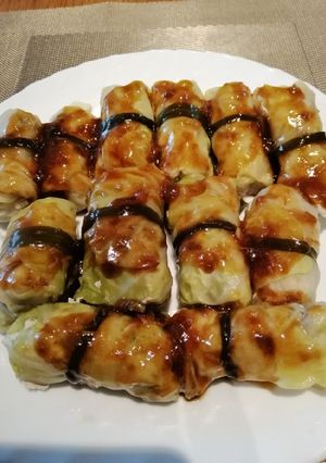 A picture of Cabbage Roll Tied w/ Seaweed.