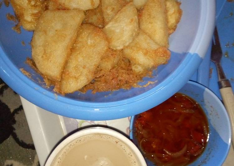 Recipe: Yummy Fried yam with tea and source This is A Recipe That Has Been Tested  From My Kitchen !!