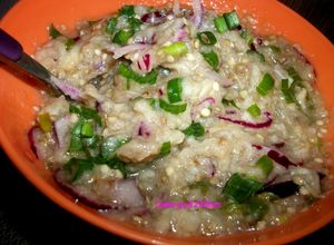 Une photo de Rougail bringelle (aubergine)