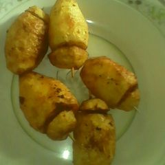A picture of Potatoes wit mince meat.