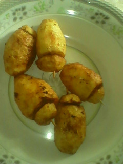A picture of Potatoes wit mince meat.