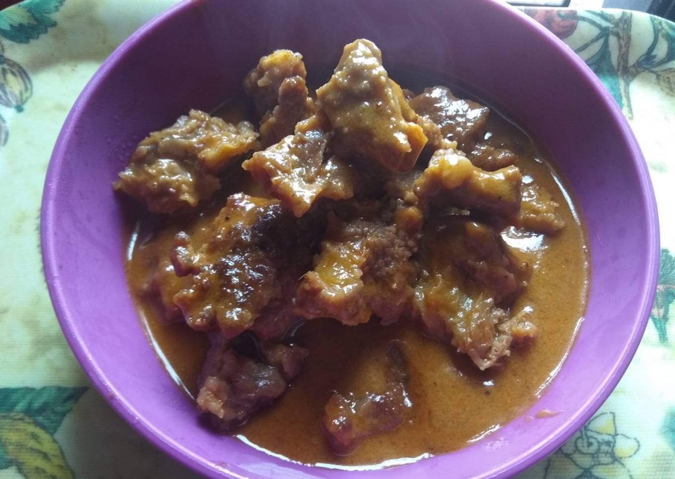 Rendang empuk pakai bumbu simple