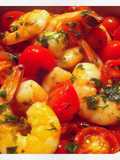Camarones en Salsa de Tomates Cherry y Brandy