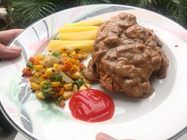 Langkah Mudah untuk Membuat Resep Chicken steak with mushroom sauce yang  Bikin Ketagihan Anti Ribet, Mantap Sekali
