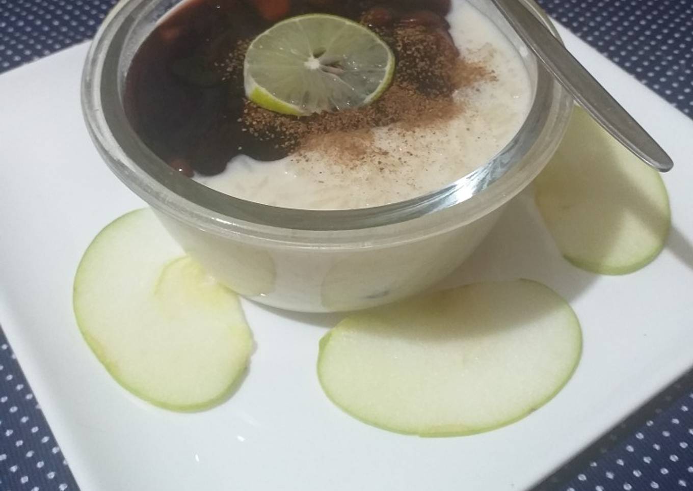 Arroz con leche y mazamorra morada (estilo peruano)