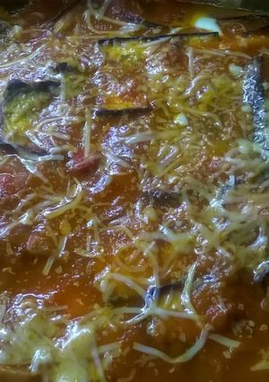Una foto de Pastel de berenjena relleno como lo hacia mi abuela