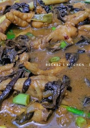 Foto resep 293.Ceker Ayam Jamur Kuping Masak kecap (Topping mie ayam)