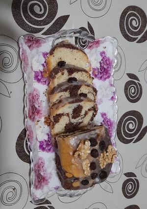 Una foto de Budín marmolado económico