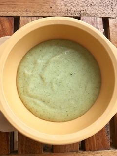 Foto resep Mpasi 6 bulan bubur ayam brokoli tahu sutra