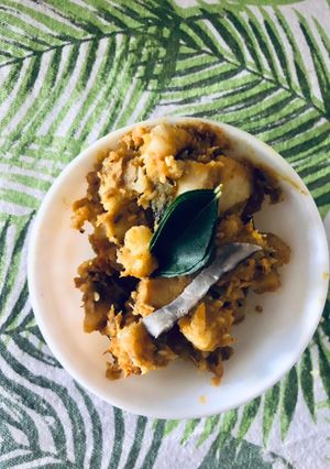 A picture of Raw Banana Farali Sabji.