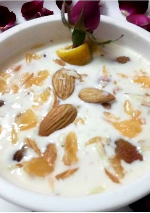 A picture of Orange rice pudding.