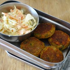 A picture of Rajma (kidney beans) and veggie tikkis.