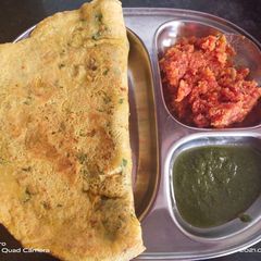 Methi green onion cheela A picture of Methi green onion cheela.