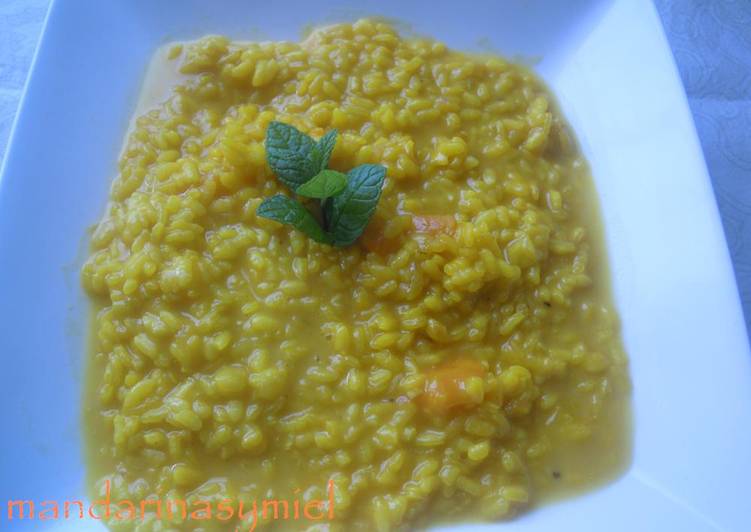 Arroz en caldo de zapallo tacneño, (calabaza)